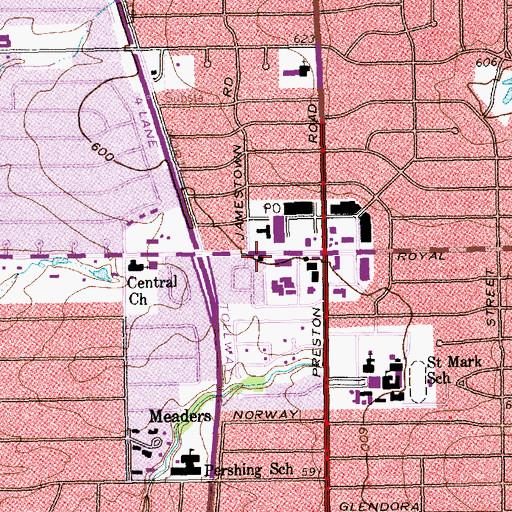 Topographic Map of Dallas Fire - Rescue Station 41, TX