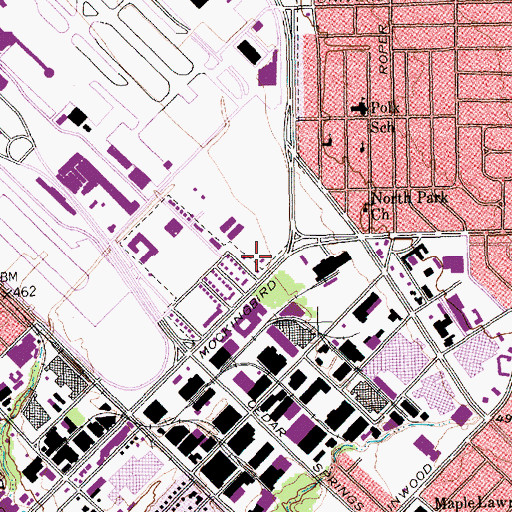 Topographic Map of Dallas Fire - Rescue Station 42, TX