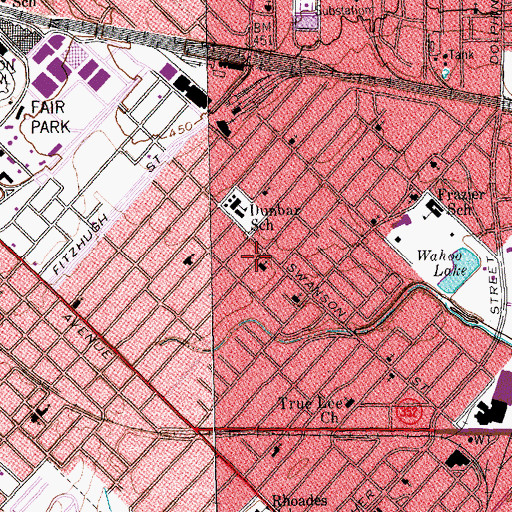 Topographic Map of Dallas Fire - Rescue Station 44, TX