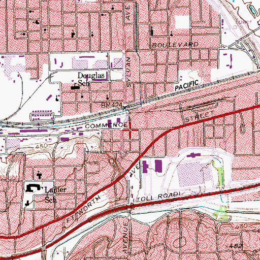 Topographic Map of Dallas Fire - Rescue Station 45, TX