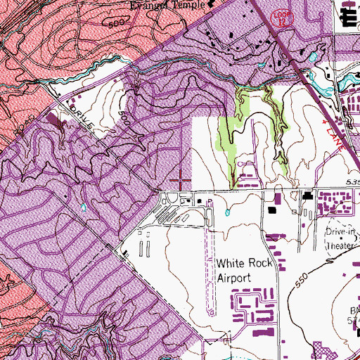 Topographic Map of Dallas Fire - Rescue Station 53, TX
