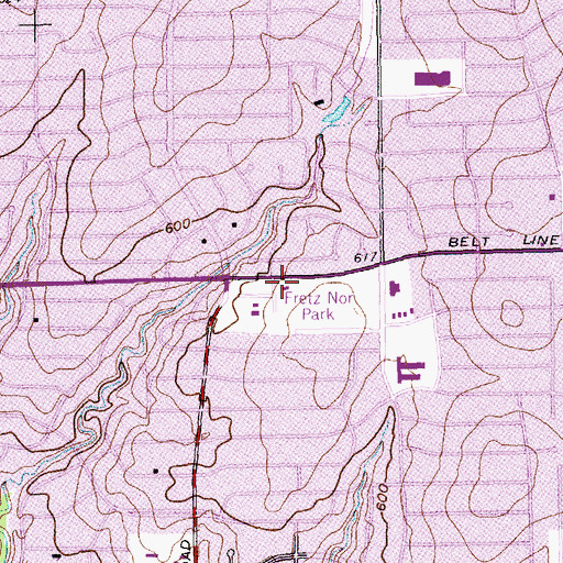 Topographic Map of Dallas Fire - Rescue Station 56, TX