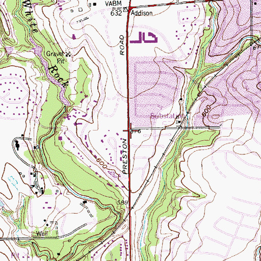 Topographic Map of Dallas Fire - Rescue Station 7, TX