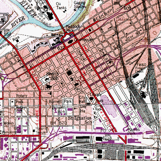 Topographic Map of Executive Plaza Building, TX