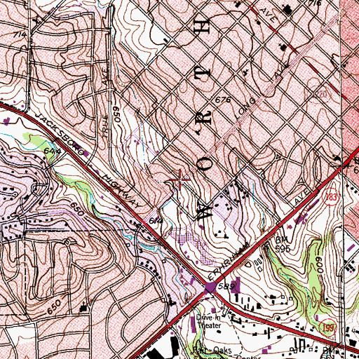 Topographic Map of Faith Center, TX
