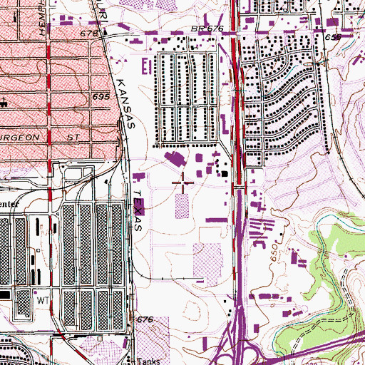 Topographic Map of Fort Worth Fire Department Station 17, TX