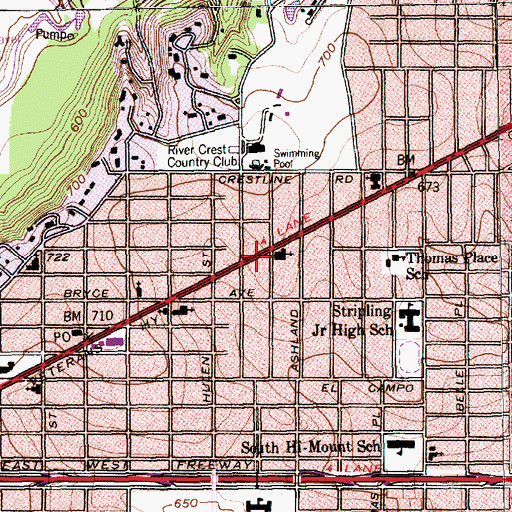 Topographic Map of Fort Worth Fire Department Station 18, TX