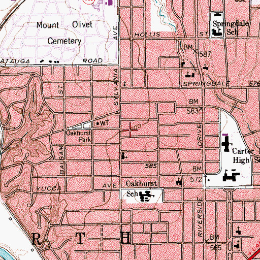 Topographic Map of Fort Worth Fire Department Station 19, TX