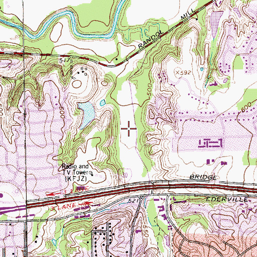 Topographic Map of Fort Worth Fire Department Station 20, TX