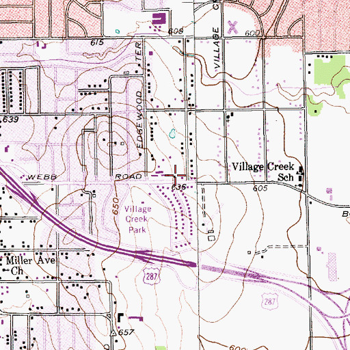 Topographic Map of Fort Worth Fire Department Station 22, TX