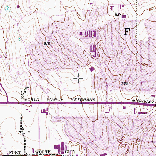 Topographic Map of Fort Worth Fire Department Station 23, TX