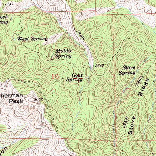 Topographic Map of Goat Spring, CA