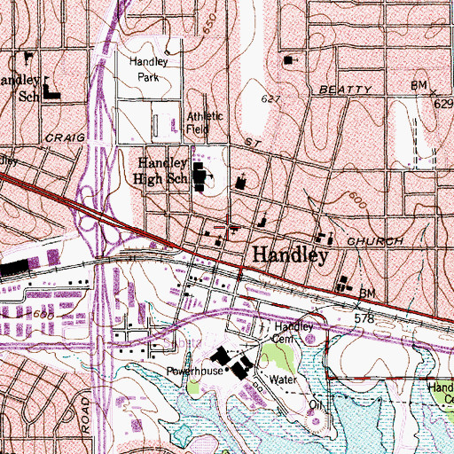 Topographic Map of Fort Worth Fire Department Station 24, TX