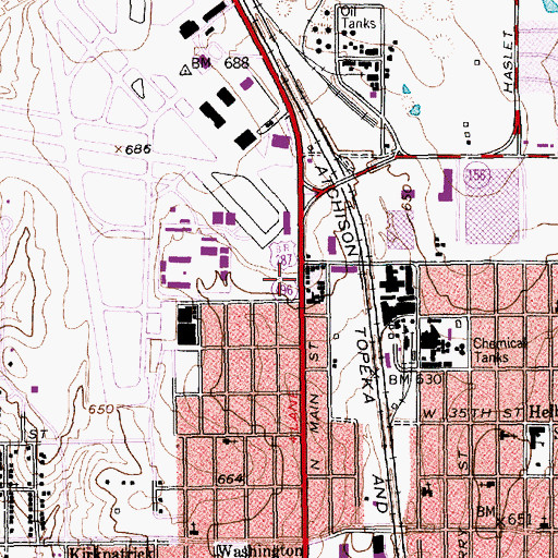 Topographic Map of Fort Worth Fire Department Station 25, TX