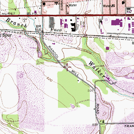 Topographic Map of Fort Worth Fire Department Station 27, TX