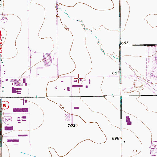 Topographic Map of Fort Worth Fire Department Station 28, TX