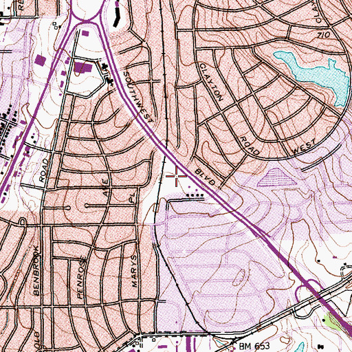 Topographic Map of Fort Worth Fire Department Station 30, TX