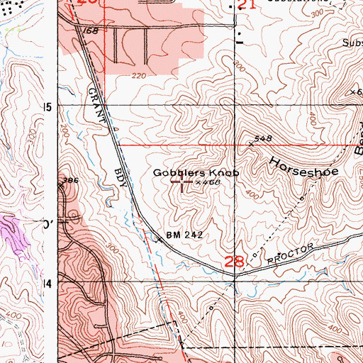 Topographic Map of Gobblers Knob, CA