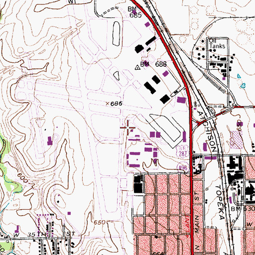 Topographic Map of Fort Worth Fire Department Station 44, TX