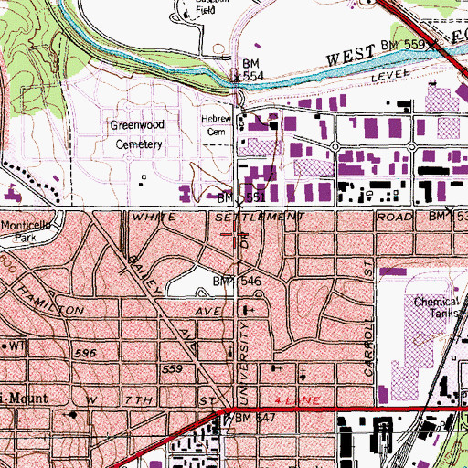 Topographic Map of Fort Worth Fire Department Station 6, TX