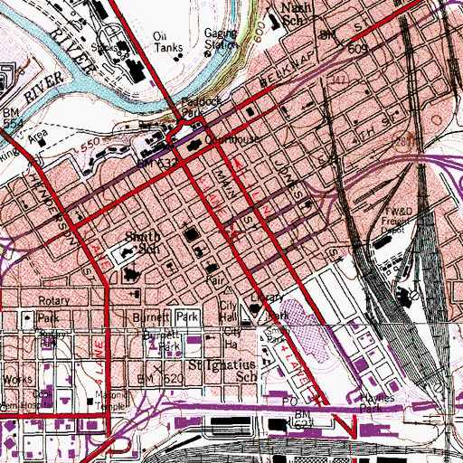 Topographic Map of Meacham Building, TX