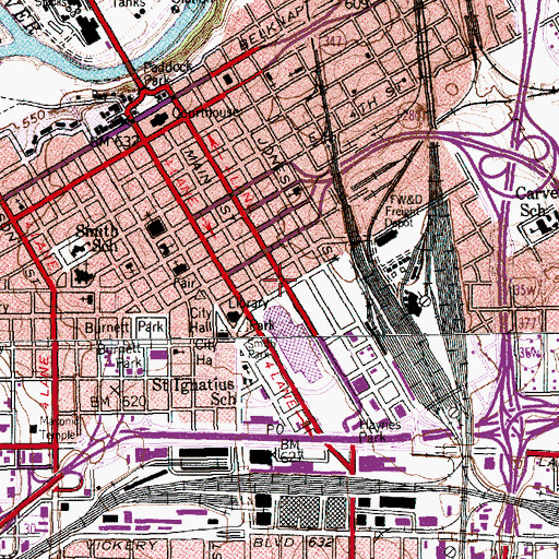 Topographic Map of Montcrief Building, TX