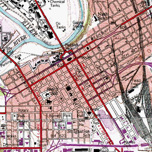Topographic Map of Sundance Square, TX