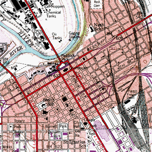 Topographic Map of Tarrant County Administration Building, TX