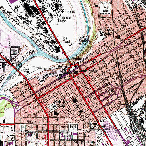 Topographic Map of Tarrant County Civil Service Court, TX