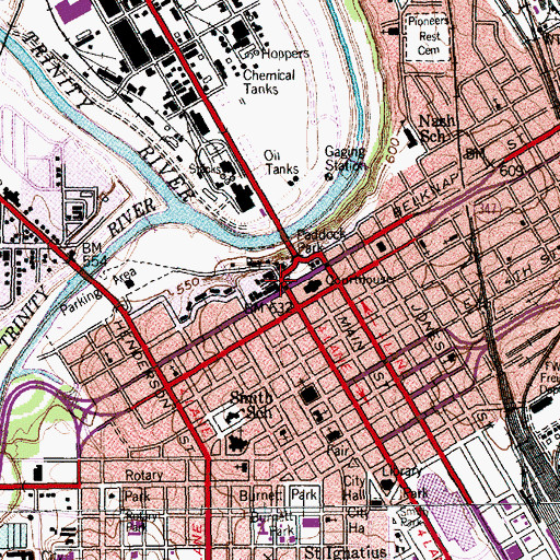 Topographic Map of Tarrant County Criminal Court Building, TX