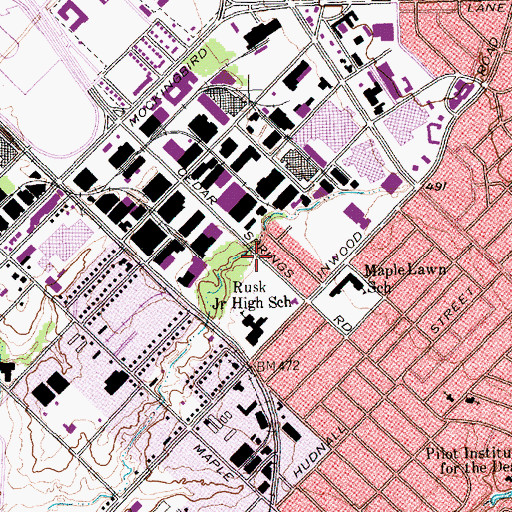 Topographic Map of Cathedral of Hope, TX
