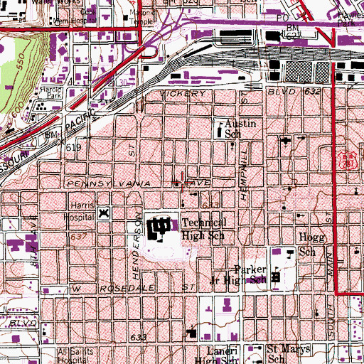 Topographic Map of Celebration Community Church, TX