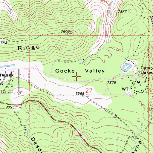 Topographic Map of Gocke Valley, CA