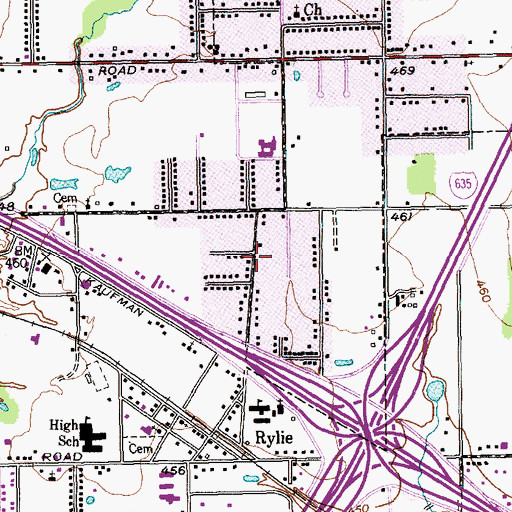 Topographic Map of Central Missionary Baptist Church, TX