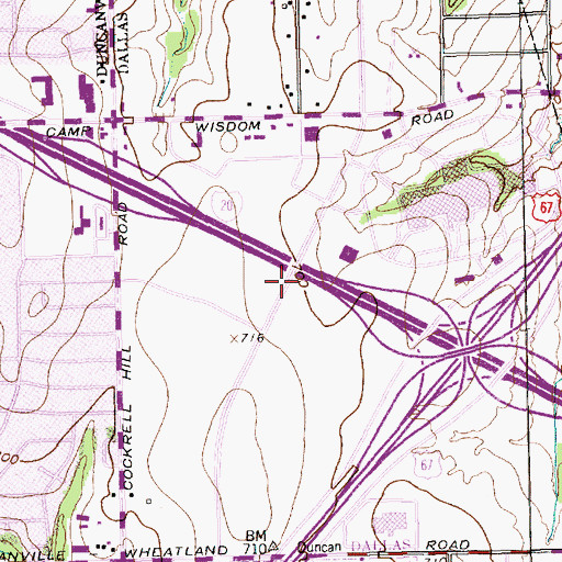 Topographic Map of Central Pointe Church, TX