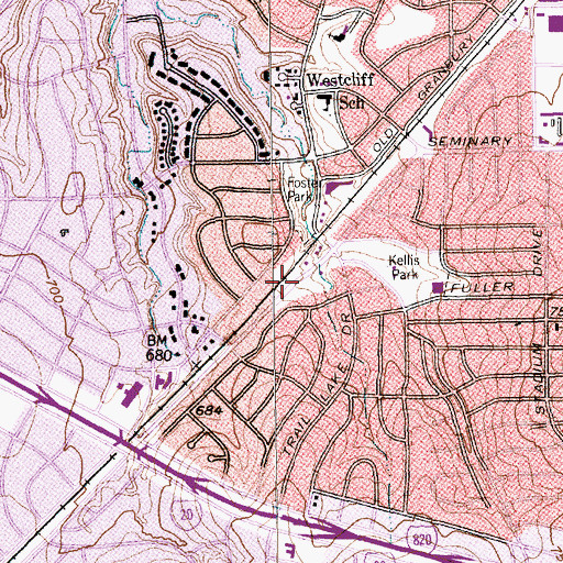 Topographic Map of Chinese Baptist Church, TX
