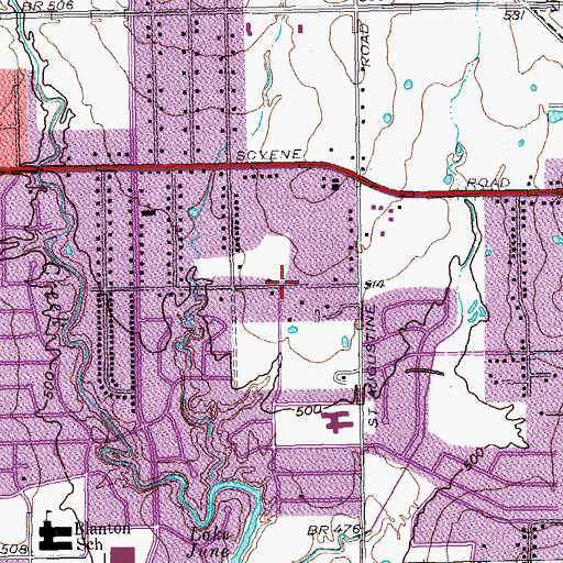 Topographic Map of Christ Community Fellowship Church, TX