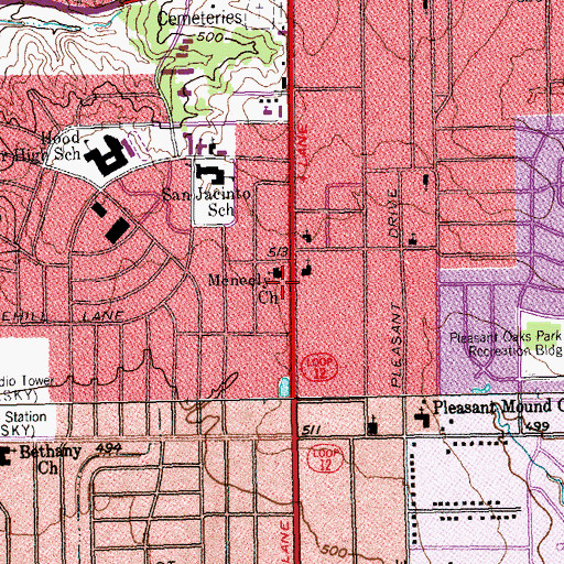 Topographic Map of Christ Holy Temple Cathedral, TX