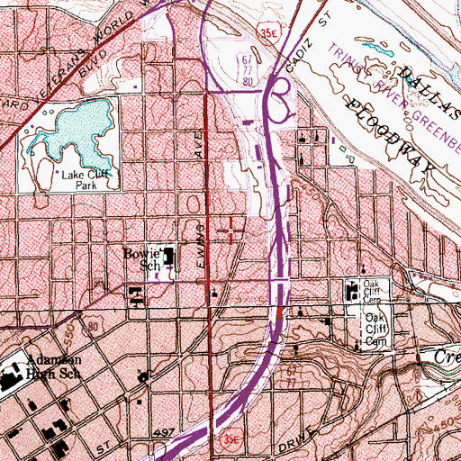 Topographic Map of Christian Chapel Missionary Church, TX