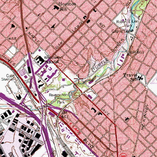 Topographic Map of Church at Turtle Creek, TX