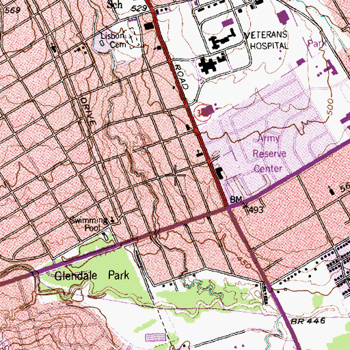 Topographic Map of Church of God, TX