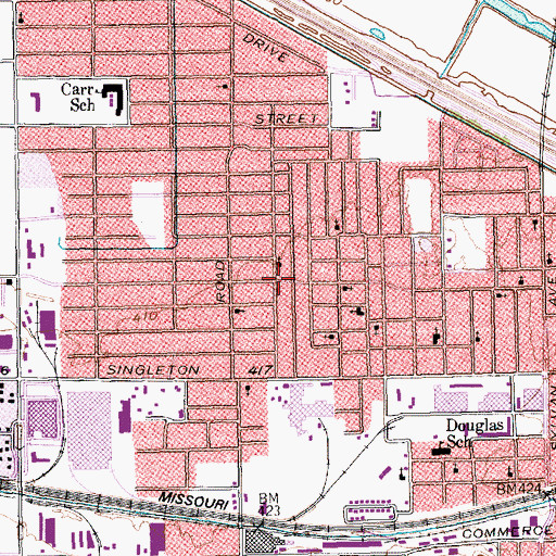 Topographic Map of Church of God in Christ, TX