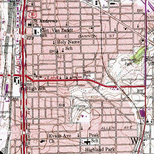 Topographic Map of Church of God in Christ, TX