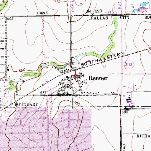 Topographic Map of Church of God of Dallas North, TX