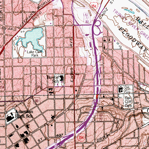 Topographic Map of Church of the Living God, TX
