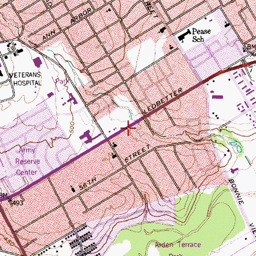 Topographic Map of Church of the Living God, TX