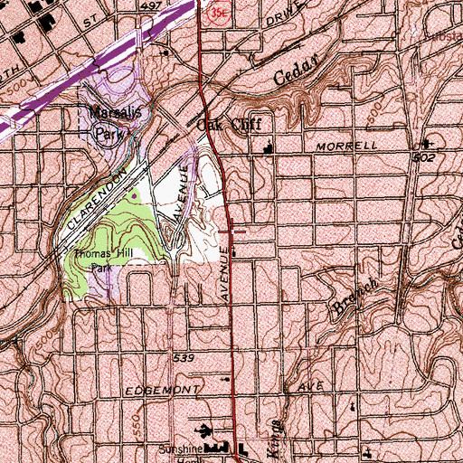 Topographic Map of Church of the Living God, TX