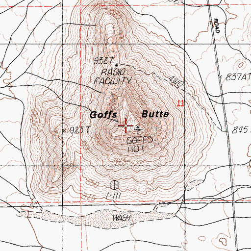 Topographic Map of Goffs Butte, CA