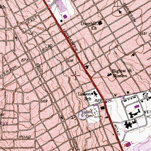 Topographic Map of Church on the Rock Church of God in Christ, TX
