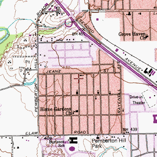 Topographic Map of Church on the Way, TX